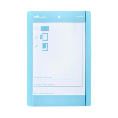Cricut Joy Card Mat 1-pack in blue, measuring 4.5" x 6.25", ideal for customizing cards quickly.