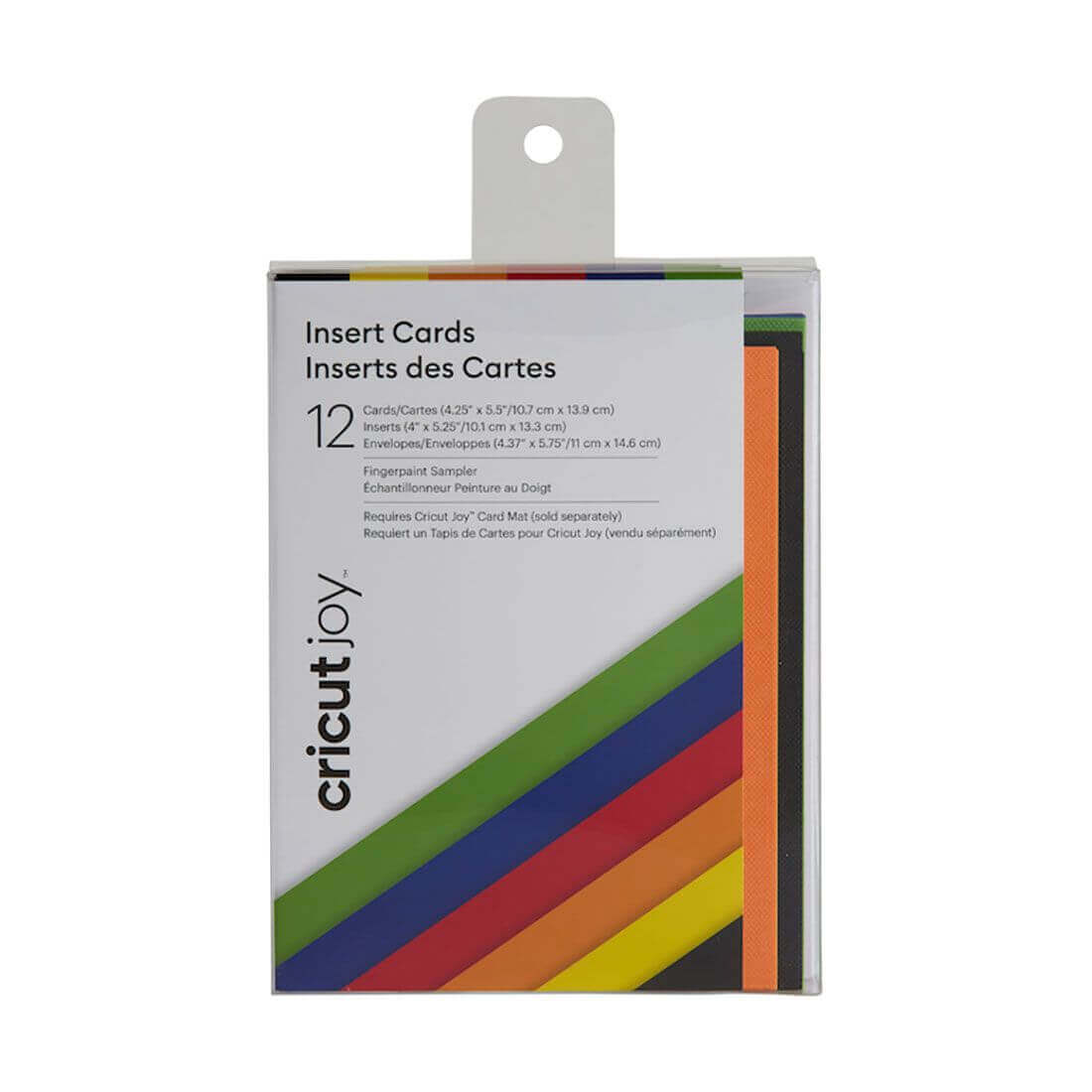 Cricut Joy Insert Cards 12-pack with assorted colors, ideal for creating vibrant two-tone greeting cards.