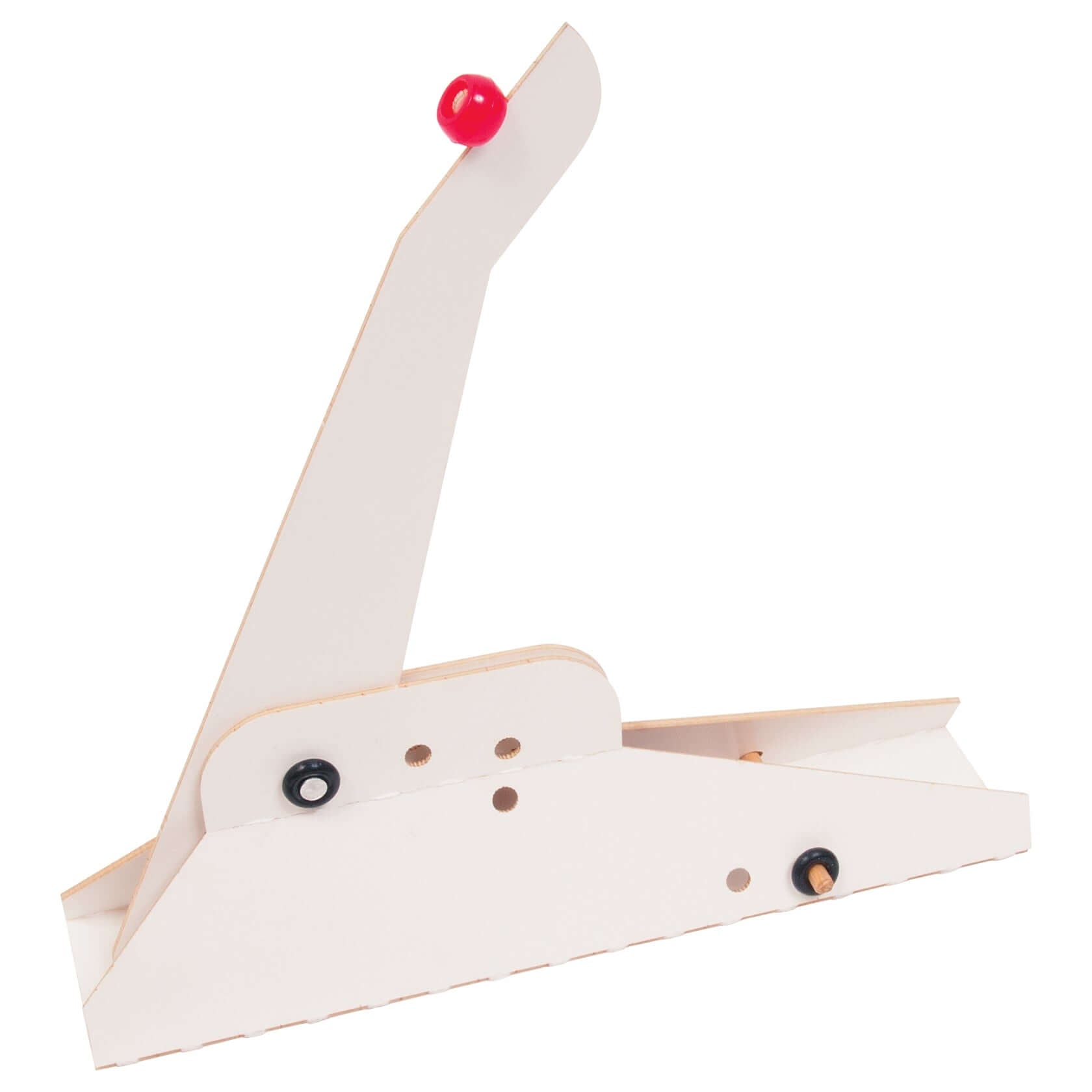 Ez Catapult model with red rubber ball, designed for easy assembly and fun scientific explorations in physics.
