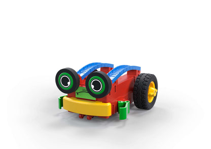 Colorful coding toy in the shape of a friendly bug, designed to teach coding basics to children.