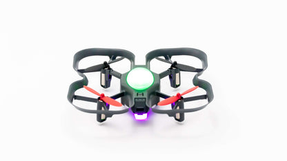 Robolink CoDrone EDU programmable drone showcasing its color sensors and durable frame for classroom learning.
