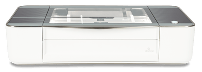 Glowforge Plus laser cutter and engraver showcasing sleek design and advanced features for creative projects.