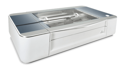 Glowforge Plus laser cutter showcasing sleek design and advanced engraving capabilities.