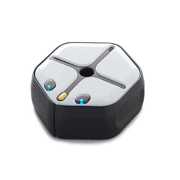 IRobot® Root® Coding Robot featuring a hexagonal design with buttons and lights for interactive coding experiences.