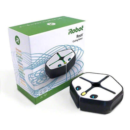 IRobot® Root® Coding Robot in packaging, designed for coding education and creativity.