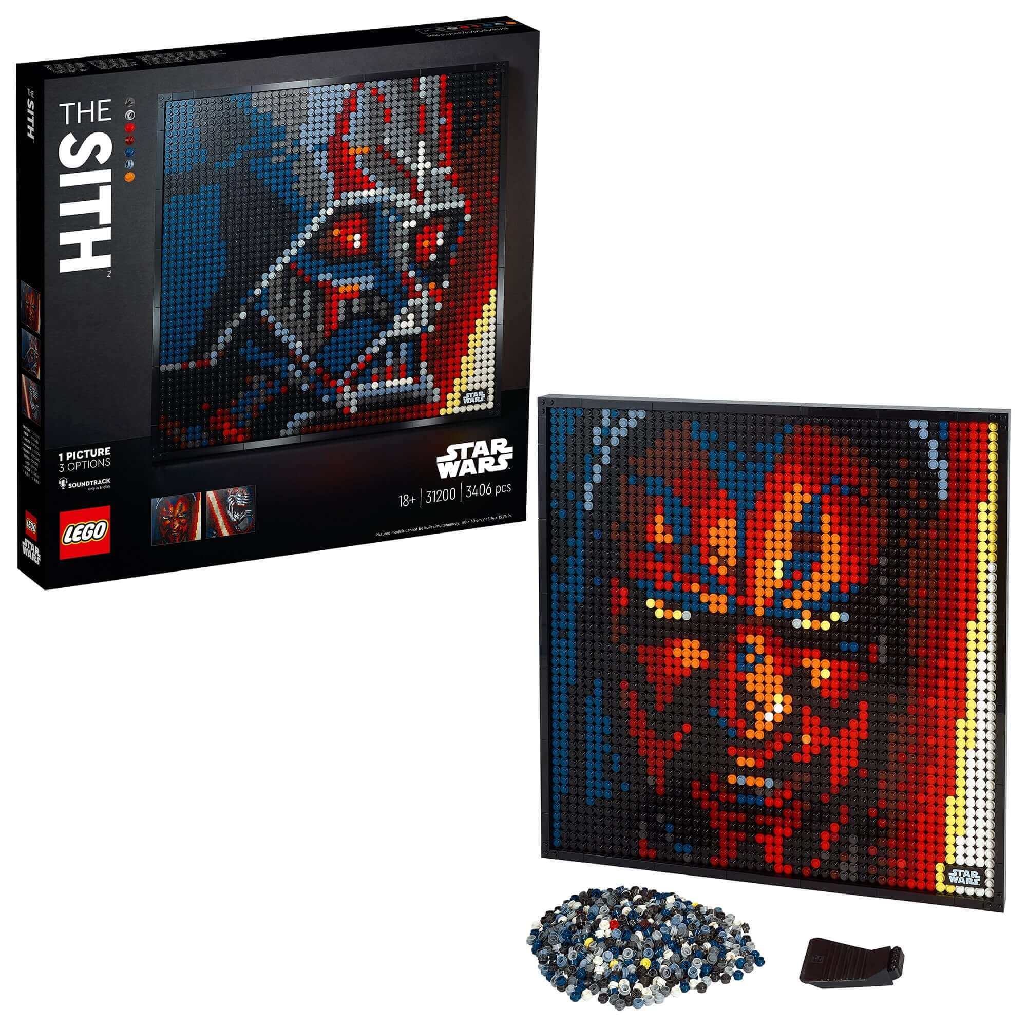 LEGO® Art Star Wars The Sith Building Set 31200 featuring wall art and colorful beads for creative projects.