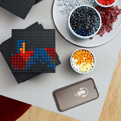 LEGO Art Star Wars The Sith building set components with colorful pieces and smartphone for immersive experience.