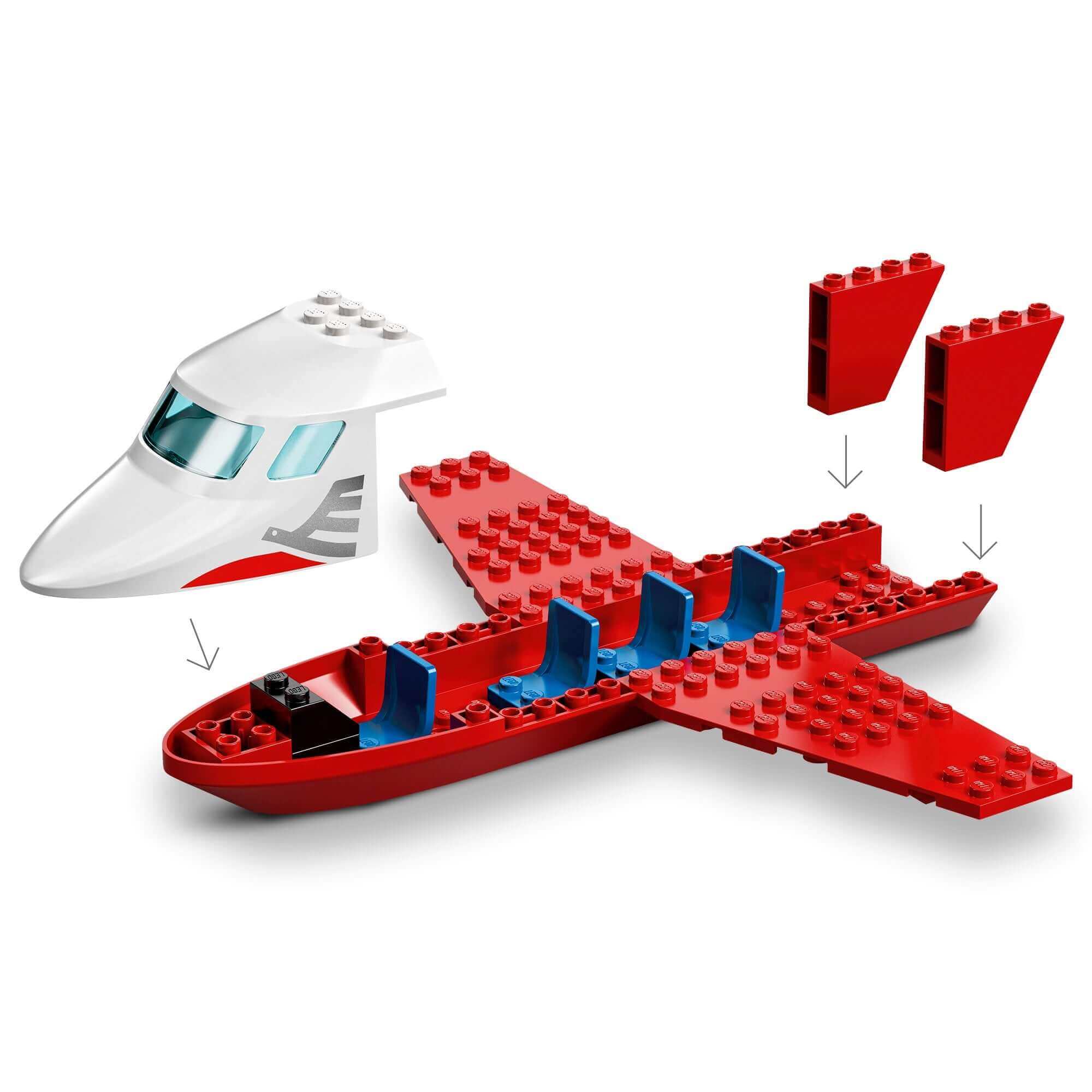 LEGO® City 4+ Central Airport Charter Toy 60261 - red charter plane with detachable parts and cockpit.