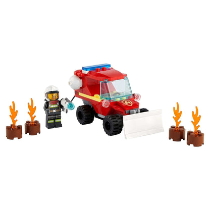 LEGO® City Fire Hazard Truck Toy 60279 with firefighter minifigure and fire elements, perfect for child's pretend play.