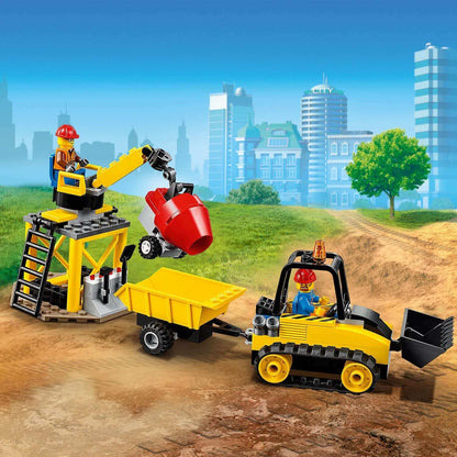 LEGO® City Great Vehicles Construction Bulldozer set 60252 with minifigures and building tools in action.
