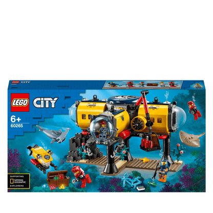 LEGO City Ocean Exploration Base Set 60265 featuring underwater submersible and ocean life, ideal for deep sea adventure play.