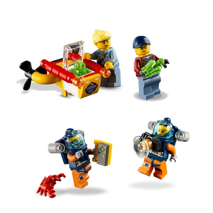 LEGO® City Ocean Exploration Submarine Sea Set 60264 with minifigures, underwater gear, and sea creatures for kids.