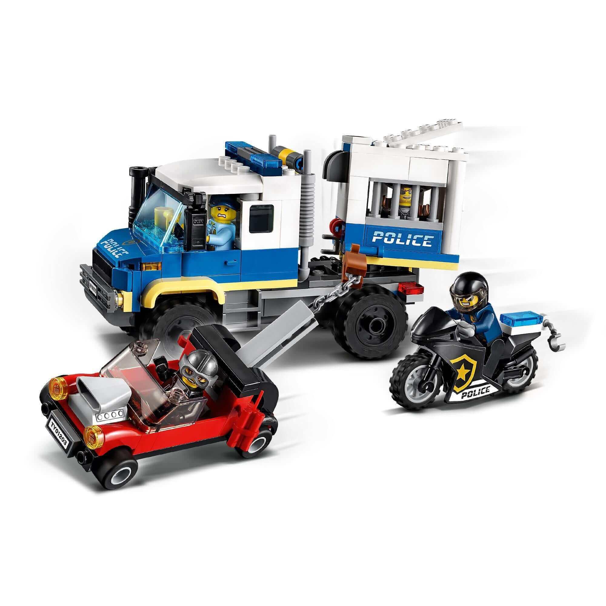 LEGO City Police Prisoner Transport Truck Toy set with police vehicles and characters from LEGO City Adventures