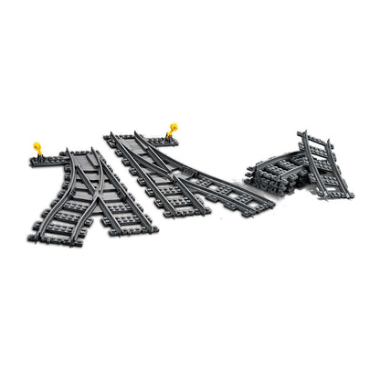 LEGO City Switch Tracks Set 60238 featuring flexible tracks and signal lights for customizable train layouts.
