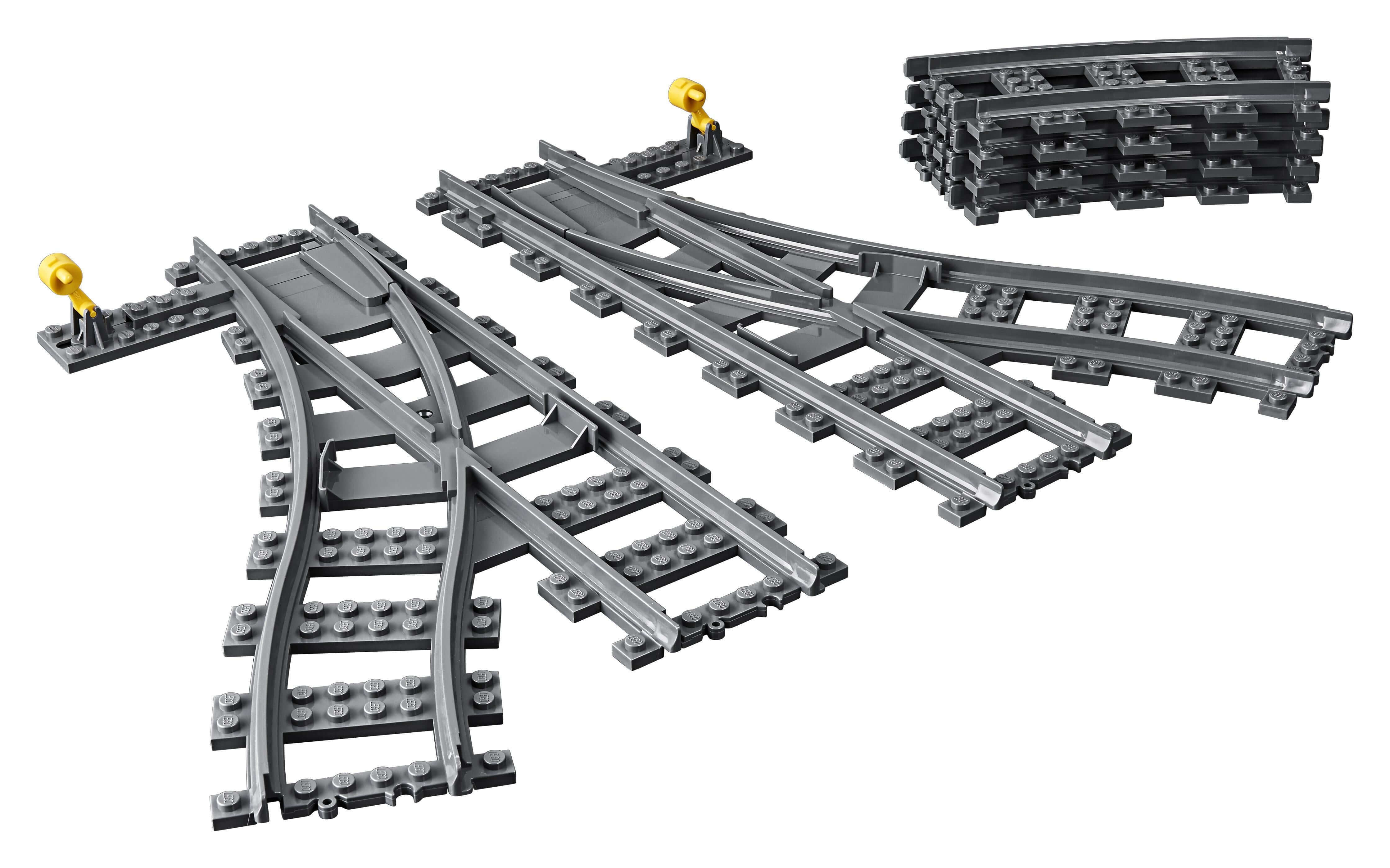 LEGO City Switch Tracks Set 60238 featuring flexible train tracks for creative railway building.