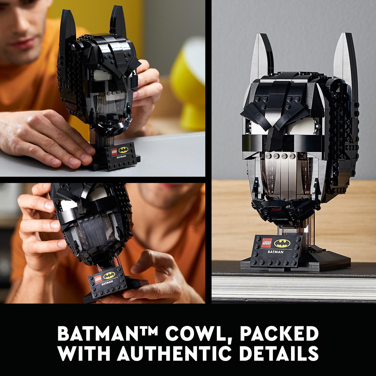 LEGO® DC Batman Cowl Set 76182, showcasing authentic details and a rewarding build for adult fans of Batman.