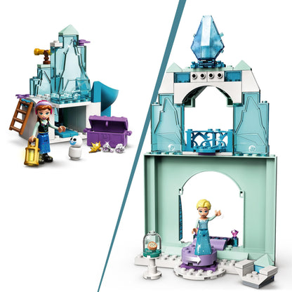LEGO Disney Anna and Elsa's Frozen Wonderland set, featuring ice castle, mini-doll figures, and fun building elements.