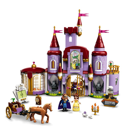 LEGO® Disney Belle and the Beast’s Castle Set 43196 with mini-dolls, 7 LEGO® figures, and 5 detailed rooms.