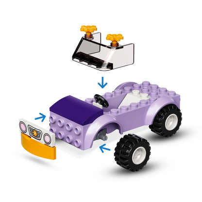 LEGO Disney building toy featuring a purple car with removable parts, perfect for playdates and imaginative play.