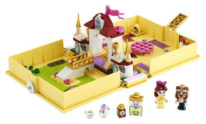 LEGO Disney Princess Belle's Storybook Set 43177 featuring Belle, Beast, and Beast's castle micro-world.