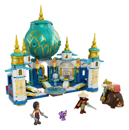 LEGO Disney Raya and the Heart Palace Playset 43181 with minidoll figures and Tuk Tuk, vibrant detailed palace design.