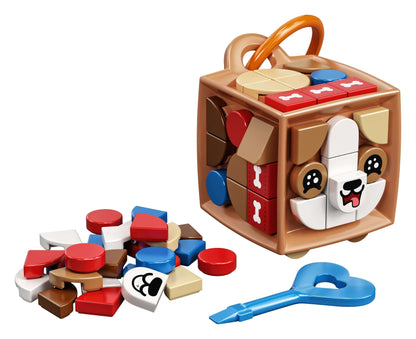 LEGO® DOTS Bag Tag Dog Accessories Craft Set 41927 with colorful tiles, tile remover, and dog-themed design.
