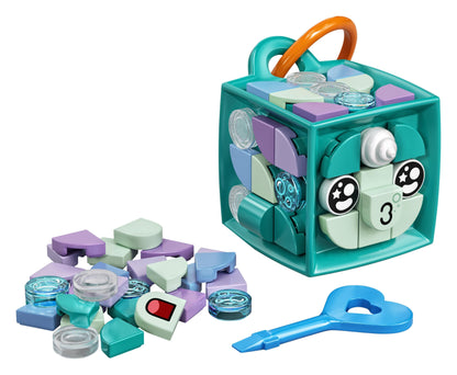 LEGO DOTS Narwhal Bag Tag Craft Set 41928 with customizable tiles and accessories for kids.