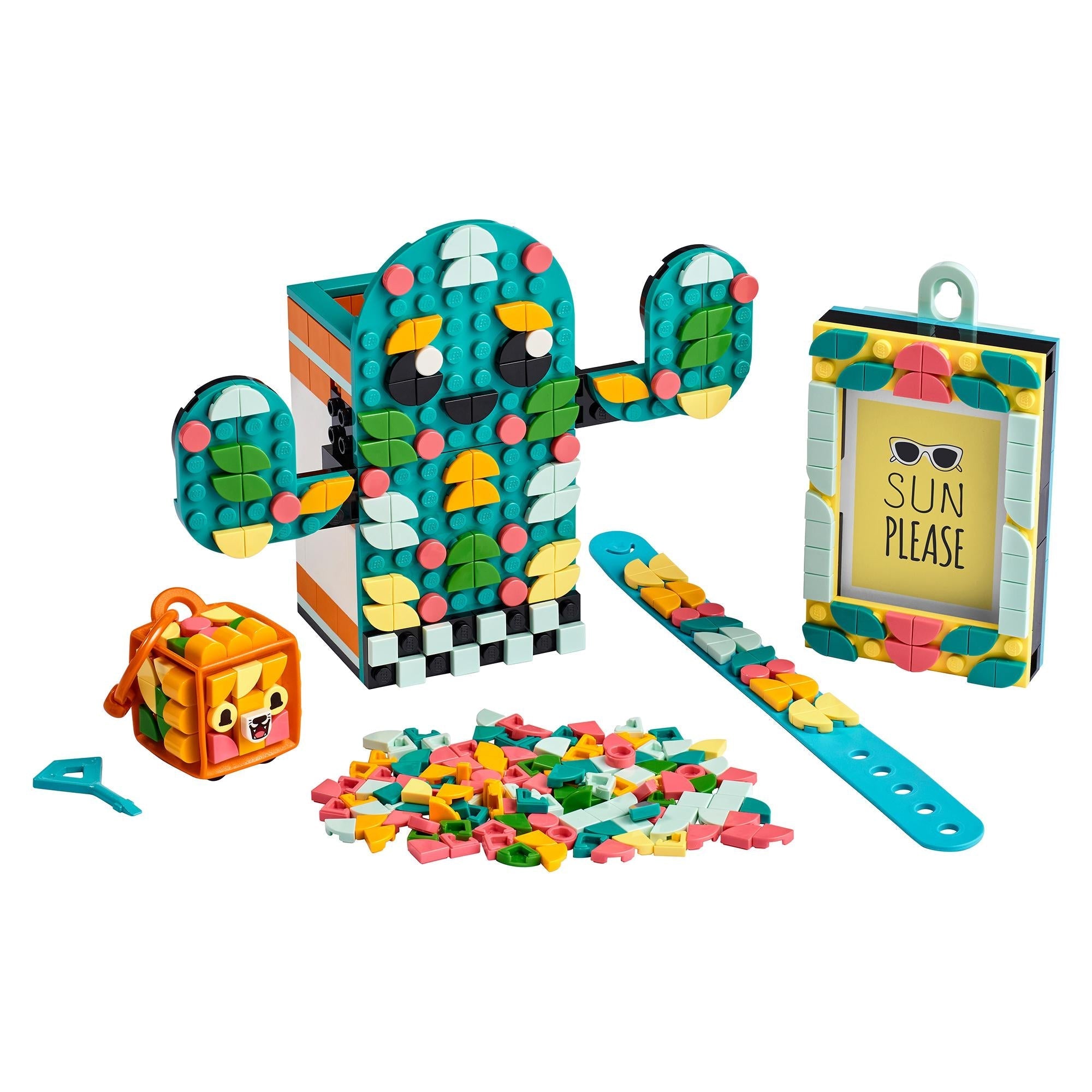 LEGO® DOTS Multi Pack Summer Vibes 4in1 Set 41937, featuring arts and crafts bracelet, bag tag, frame, and tiles.