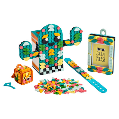 LEGO® DOTS Multi Pack Summer Vibes 4in1 Set 41937, featuring arts and crafts bracelet, bag tag, frame, and tiles.
