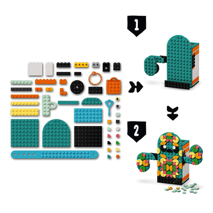 LEGO® DOTS Summer Vibes 4in1 Set 41937, featuring colorful tiles for creative crafts like bracelets and picture frames.