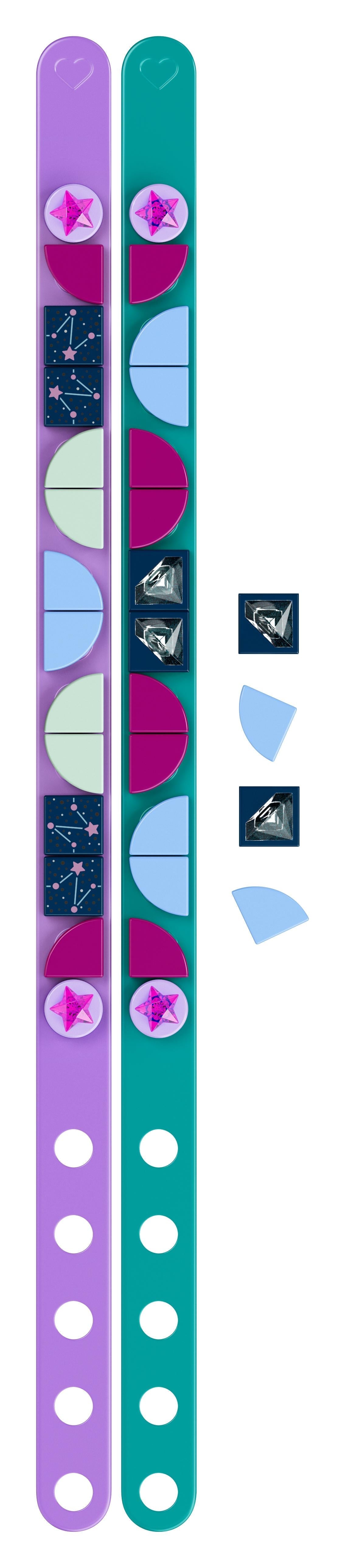 LEGO® DOTS Starlight Bracelets set with teal and purple slimline bracelets and colorful decorative tiles.