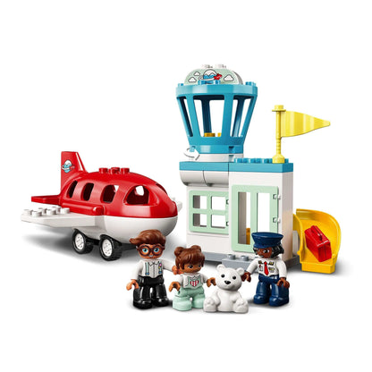 LEGO® DUPLO Town Aeroplane & Airport Set 10961 with airplane, airport tower, and playful characters for preschoolers.