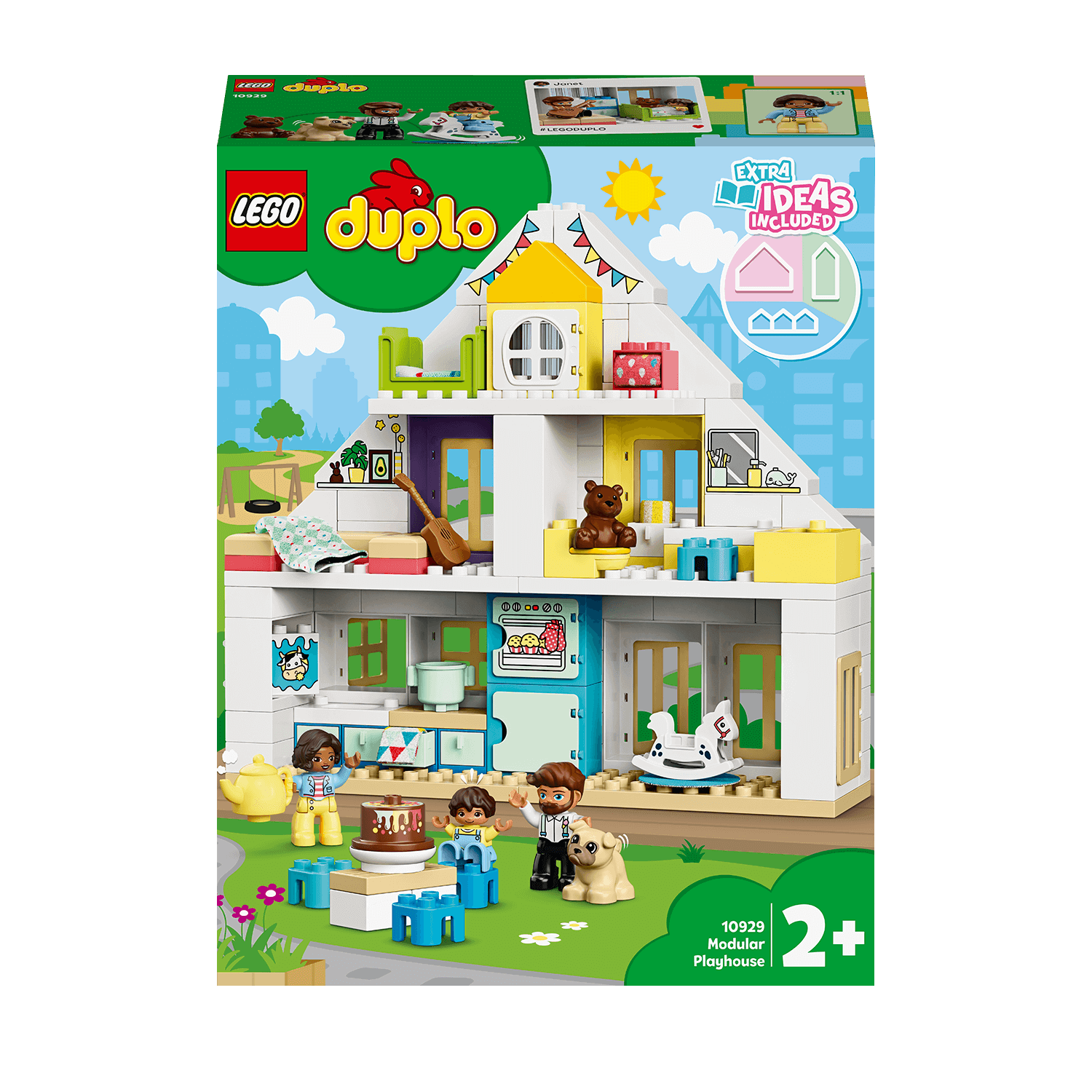 LEGO DUPLO Town Modular Playhouse Set 10929, colorful dollhouse with alternative builds for imaginative play.