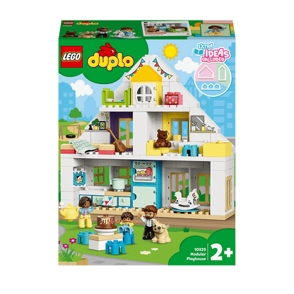 LEGO DUPLO Town Modular Playhouse Set 10929, colorful dollhouse with alternative builds for imaginative play.