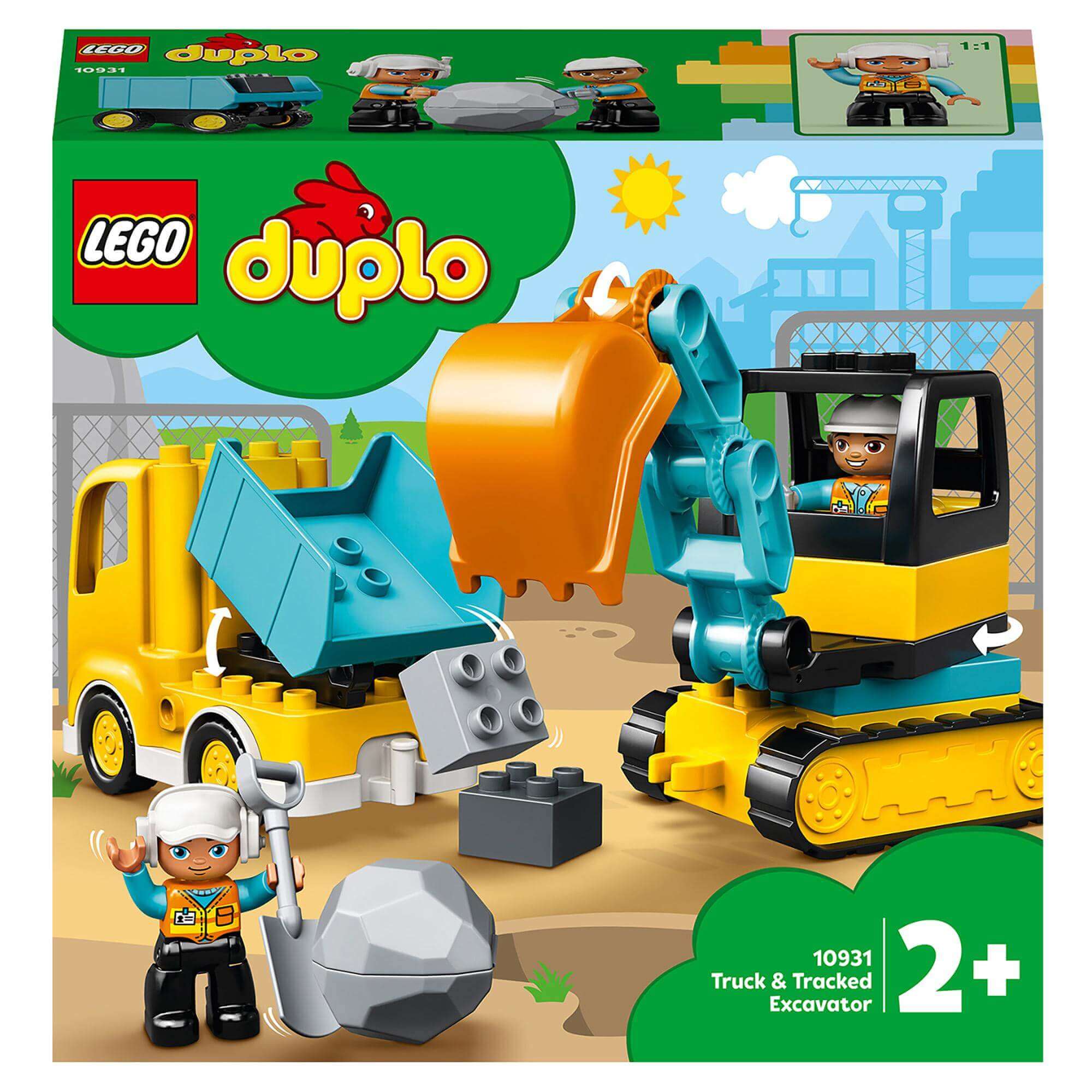 LEGO DUPLO Truck & Tracked Excavator 10931 building set for creative play and skill development in children.