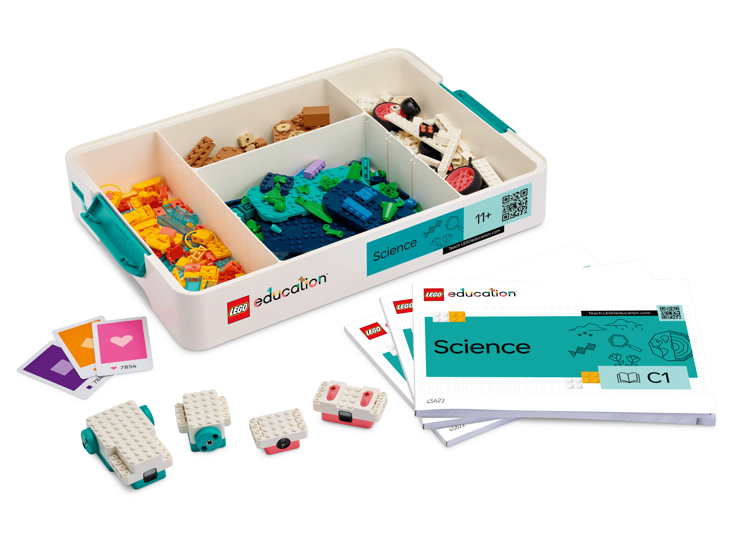 LEGO Education Science kits for Year 7-9 with bricks, instructions, and interactive materials for hands-on learning.