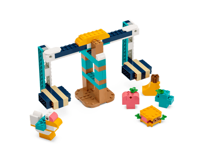 LEGO® Education Science Year 1-3 hands-on science kit featuring a buildable swing set and colorful food elements.