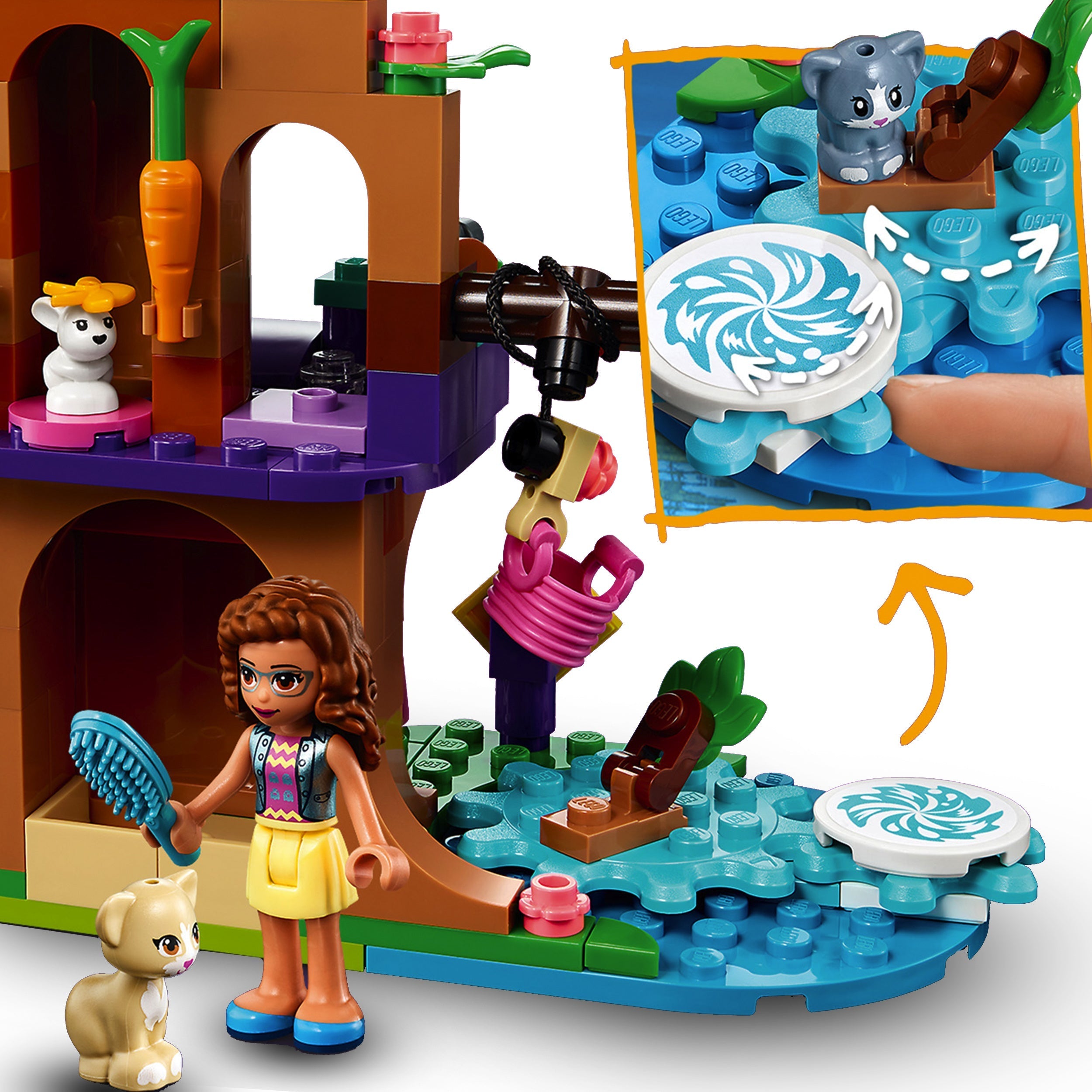 LEGO Friends Vet Clinic Ambulance Toy showcasing a girl, pets, and play area for creative rescue adventures.