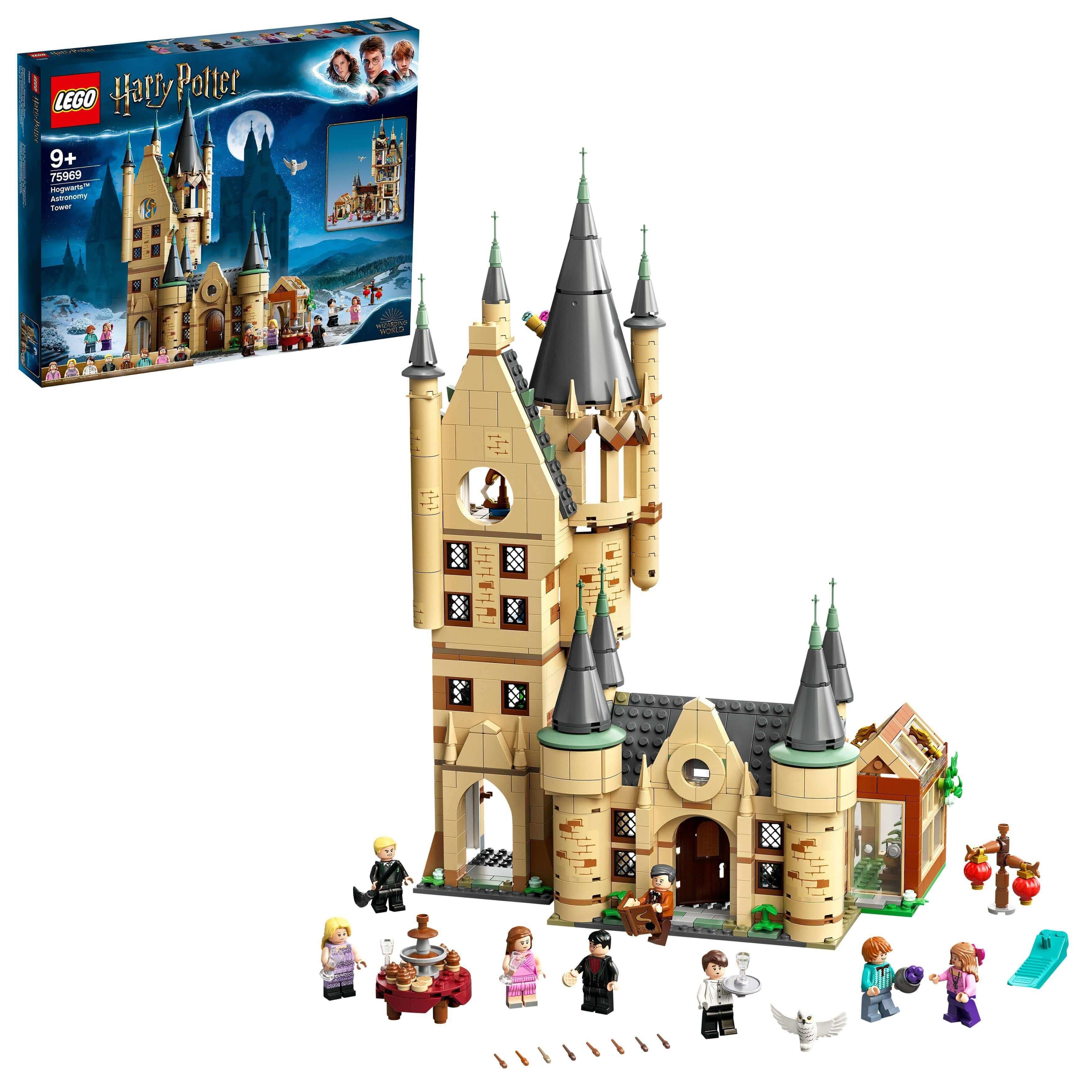 LEGO Harry Potter Astronomy Tower Set 75969 featuring detailed castle design and iconic characters.