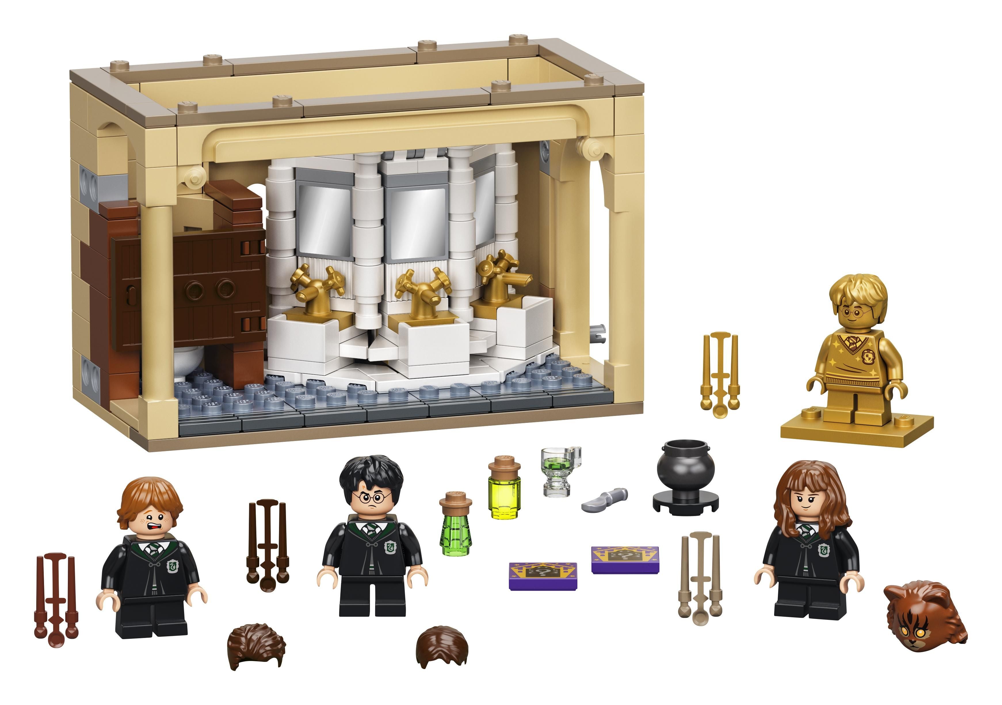 LEGO Harry Potter Hogwarts Potion Mistake Set 76386 with characters, potions, and magical accessories.