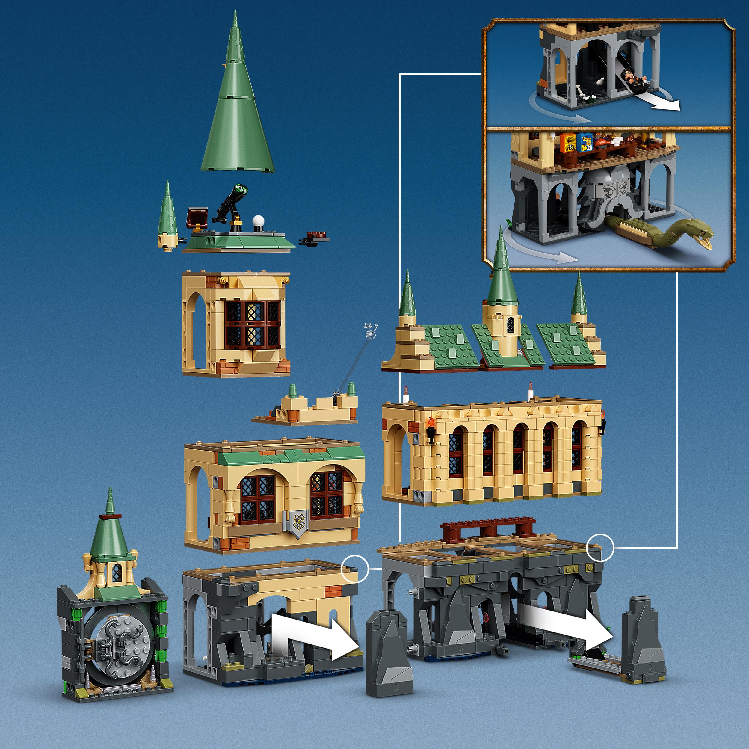 LEGO® Harry Potter Hogwarts Secrets Chamber Set 76389 showing detailed components for imaginative play and display.