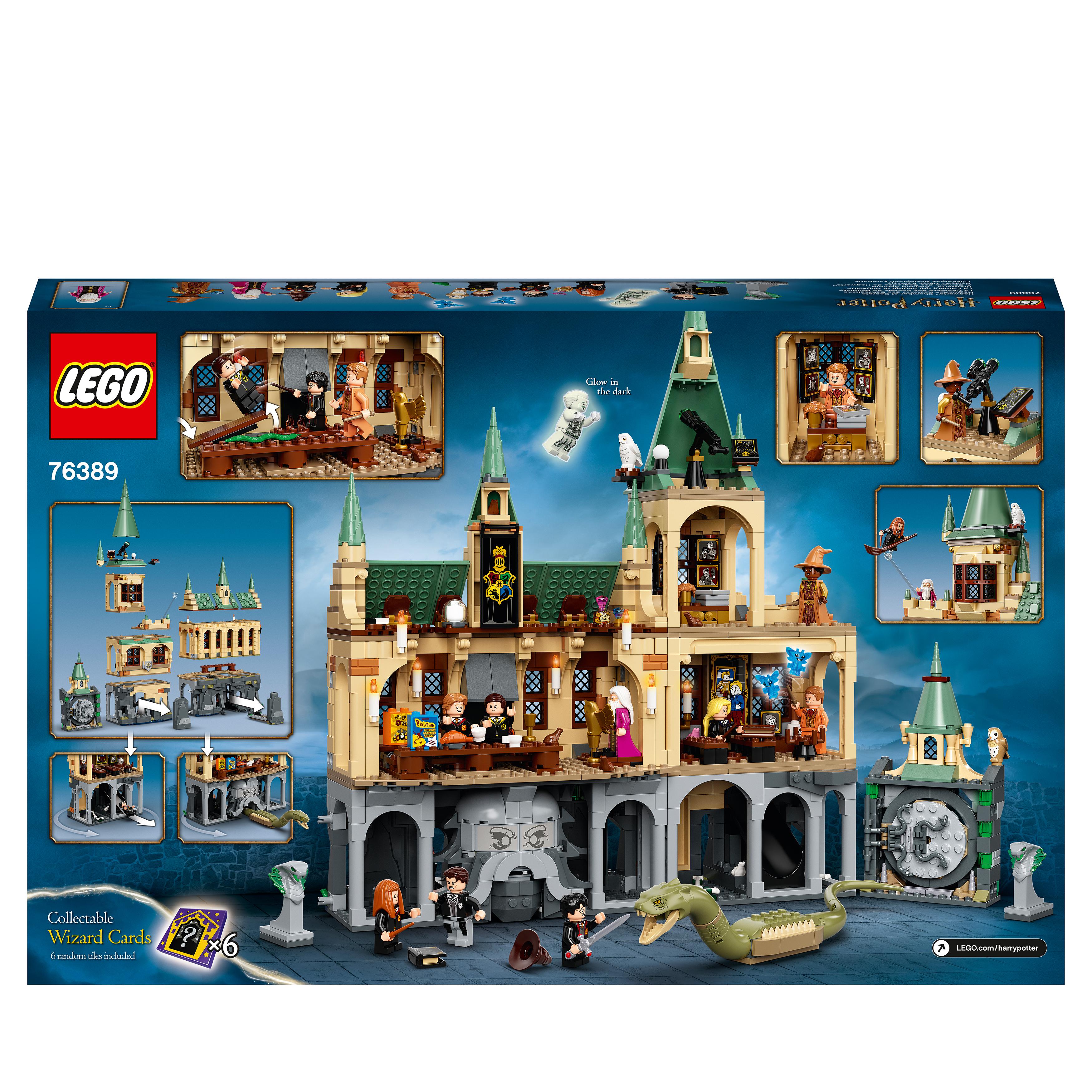 LEGO Harry Potter Hogwarts Chamber of Secrets Set 76389 showcasing detailed Great Hall and play features.