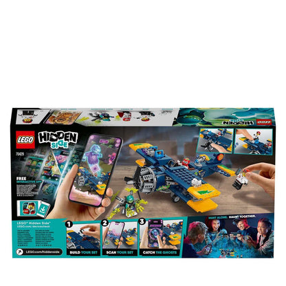 LEGO® Hidden Side El Fuego's Stunt Plane Set 70429 with AR experience, showcasing a propeller plane and minifigures.