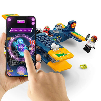 LEGO® Hidden Side El Fuego's Stunt Plane Set 70429 with AR play experience, featuring minifigures and ghost detection.