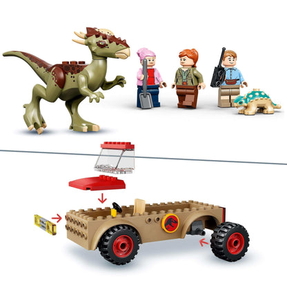LEGO® Jurassic World Dinosaur Escape Toy 76939 with Stygimoloch, off-roader, and action figures for kids.