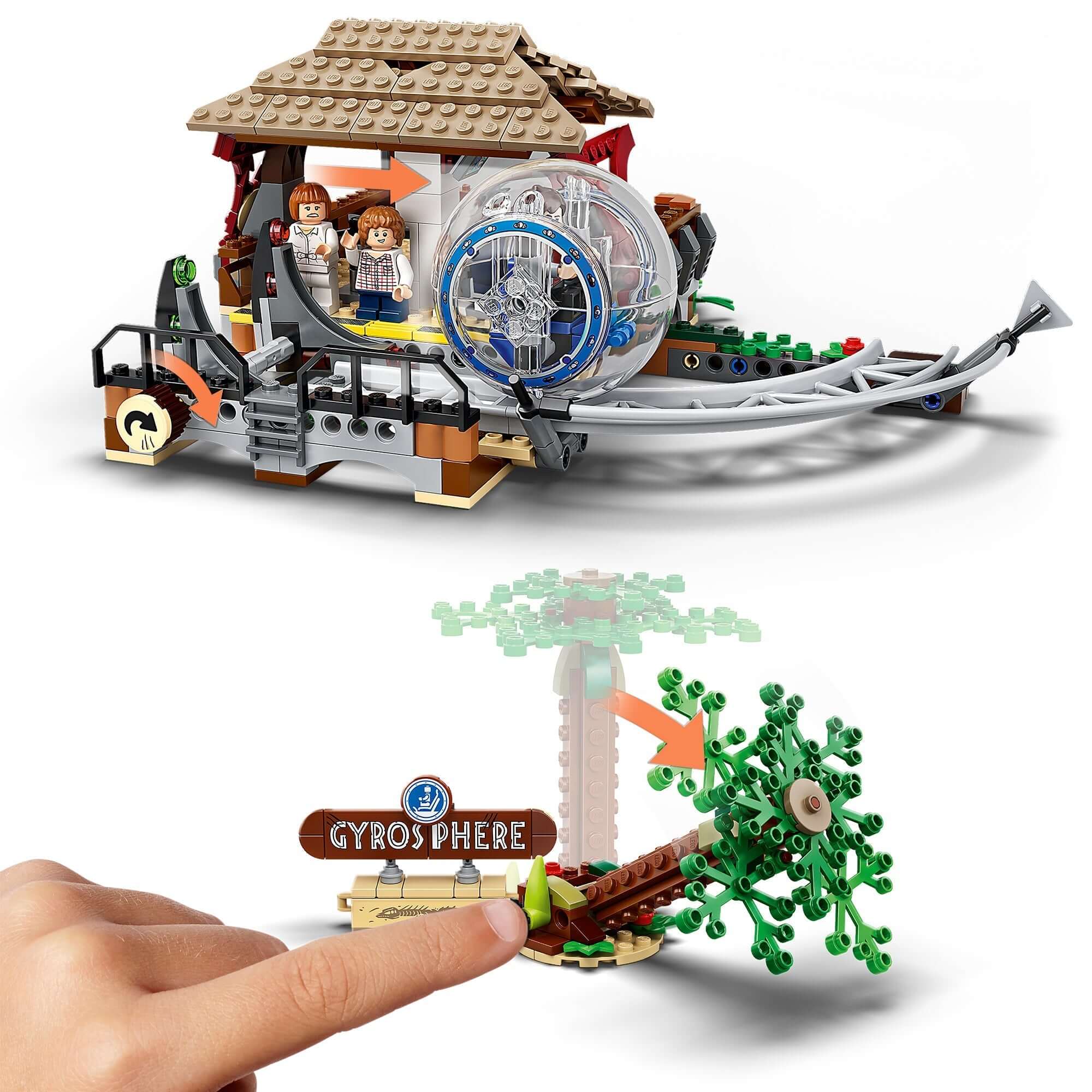 LEGO® Jurassic World playset featuring gyrosphere and two mini figures for action-filled dinosaur adventures.