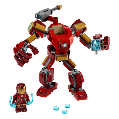LEGO Marvel Avengers Iron Man Mech Playset 76140 with movable limbs, stud shooter, and Iron Man minifigure included.
