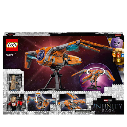 LEGO Marvel Guardians' Ship Set 76193, featuring iconic spaceship and mini-figures for Infinity Saga collection.