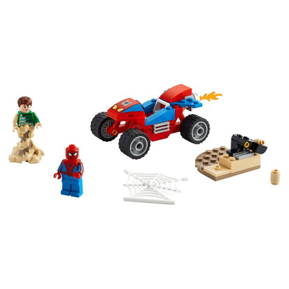 LEGO Marvel Spider-Man & Sandman Showdown set including Spider-Man, Sandman, and action-packed vehicle.