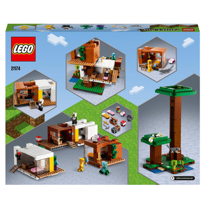 LEGO® Minecraft The Modern Treehouse Toy 21174 box showing modular treehouse with reconfigurable rooms and Minecraft features.